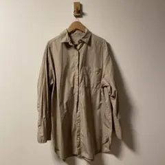 GU ベージュ 長袖シャツ 100%コットン
