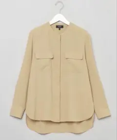 Theory ウォッシャブル スタンドカラー ブラウス ブルー M - メルカリ