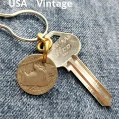 K595 鍵のデザインが可愛い！カラビナキーホルダー USAヴィンテージスタイル