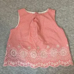 baby GAP トップス　ノースリーブ　チェック柄 刺繍 12から18M