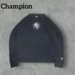 Champion 女神　刺繍　長袖　ロング　Tシャツ　USA古着
