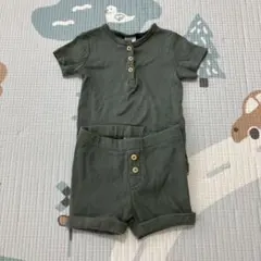 H&M 緑 60cm セットアップ　半袖