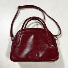 Discoat ディスコート ヴィンテージ調ボストンバッグバッグ ボルドー