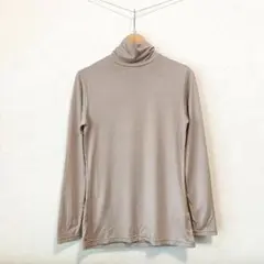 ユニクロ ヒートテック タートルネック L ベージュ ドット