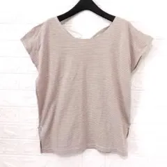 新品　STUDIO CLIP バックねじり ボーダー カットソー　M