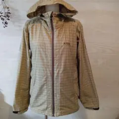 AIGLE ベージュ チェック柄 マウンテンパーカー