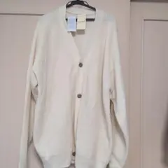 Coen アイボリー リブ編みカーディガン XLサイズ