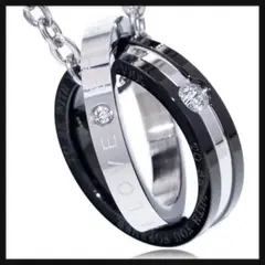 ネックレス メンズ レディース ダブルリング 316L サージカルステンレス