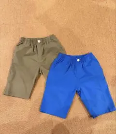 オリーブグリーンと青の半ズボン2点セット