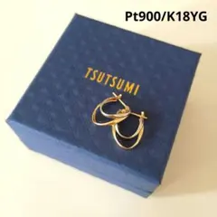 TSUTSUMI プラチナ/K18イエローゴールドピアスのサムネイル