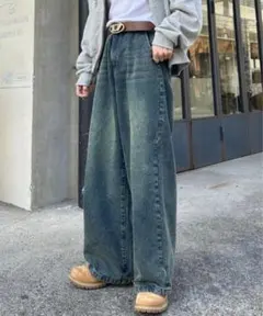 【ADAMASTE】ヴィンテージライクオーバーダイデニム ブルー Sサイズ