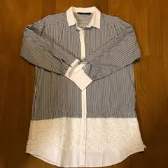 【値下げ】ZARA ボーダー柄シャツワンピ