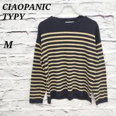 R4051//チャオパニックティピー 【M】 長袖ボーダーニット クルーネック
