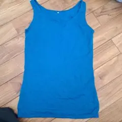 青色 M シンプルタンクトップ
