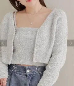 Chicoクロップドカーディガン＆キャミビスチェ