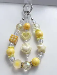 推し色ストラップ 黄色 ストラップ キーホルダー