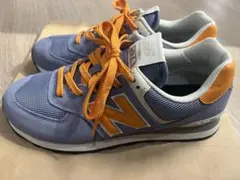 New Balance 574 スニーカー 青/オレンジ