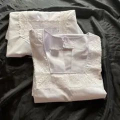 ホワイト 割烹着 レース付き　2着