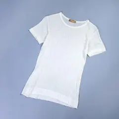 トリココムデギャルソン マルチストライプシアーTシャツ 白 S~M*LD470