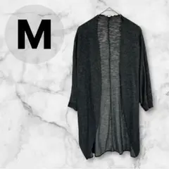 ダークグレー【M】カーディガン レディース 長袖 シンプル