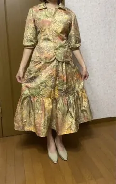 大島紬リメイク　セットアップ上下 2025年最新】紬リメイクセットアップの人気アイテム - メルカリ