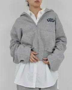 GALLARDAGALANTE 【PEAS】 杢ジップパーカー　グレーのサムネイル