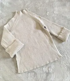 コラージュ ガリャルダガランテアイボリー リブ編み ハイネックロングニット