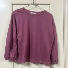 新品 ワインカラーの5分袖プルオーバー