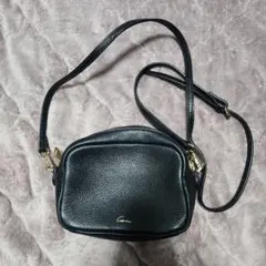 ブラックレザーミニショルダーバッグ