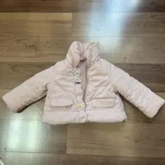 プティマイン　淡いピンク 中綿コート リボン付き