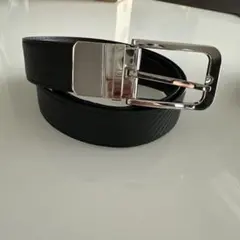 dunhill 黒 ベルト メタルバックル