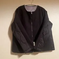 値下げ！レディース　ジップアップブルゾン　異素材デザイン　ノーカラー　美品