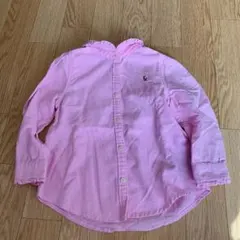 ラルフローレン＊綿100%＊襟・袖口フリル＊定番オックスフォードシャツ＊90