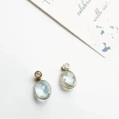 ツーウェイタイプ■ブルートパーズのピアス