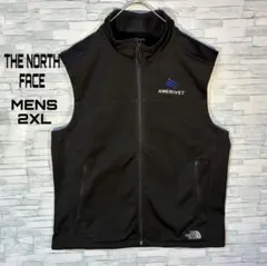 【USA古着】ノースフェイスジップソフトシェルベスト2XL 企業ブランド刺繍黒