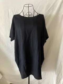 HUSHUSH 黒のオーバーサイズ カットソー ロングTシャツ Lサイズ