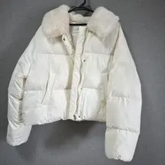 襟付き　白　ダウンジャケット