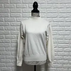 オペークドットクリップ【M】ニット セーター ハイネック オフホワイト ワールド