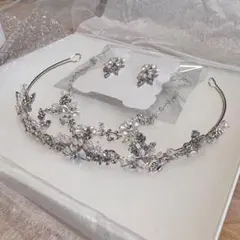 Moe Bridal ブライダルアクセサリー ティアラ ネックレス イヤリング