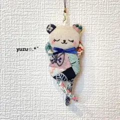 てるてるうさこ⚮̈﻿ ミナペルホネン リールキーホルダー ハンドメイド