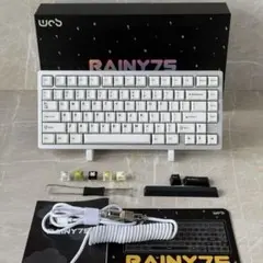 Rainy75 Pro シルバー COCOA軸【日本正規品・美品】 新古品】Rainy75 Pro シルバー 雪頂ココア軸 メカニカルキーボード