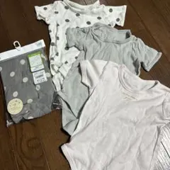 西松屋、半袖、ロンパース、5枚　年中素材80