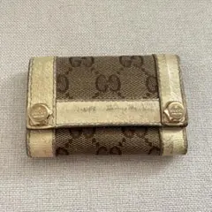 ジャンク品　GUCCI グッチ キーケース GG キャンバス レザー