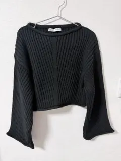 ZARA ブラック リブ編みニット Sサイズ