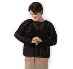 MACPHEE レース編み トップス ブラウス黒 トゥモローランドのサムネイル