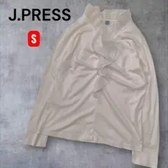 オンワード樫山J.PRESS 【美品】フリル付き長袖シャツ S ホワイト　上品