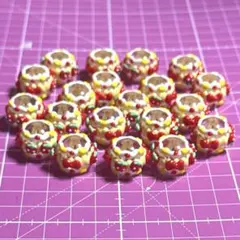 【新品②】ペイントビーズ デコパーツ カスタムビーズ手書きビーズ20個まとめ売り