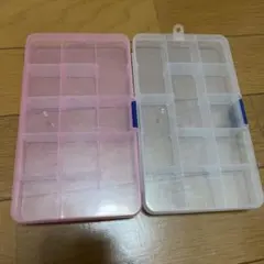 持ち運び用小物入れ　プラスチックアクセサリーケース2点セット