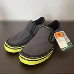 新品未使用 Crocs グレー/イエロー スリッポン 冬用