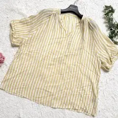 TOMORROWLAND collection シルク混 ストライプブラウス36のサムネイル